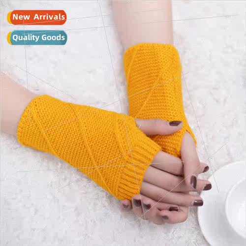 Warm Woolen Gloves Half Finger Gloves Play Games Open Finger