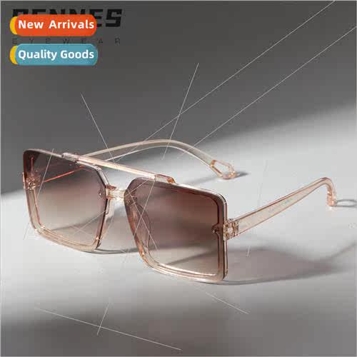 Sunglasses personalized double beam ins large frame square s