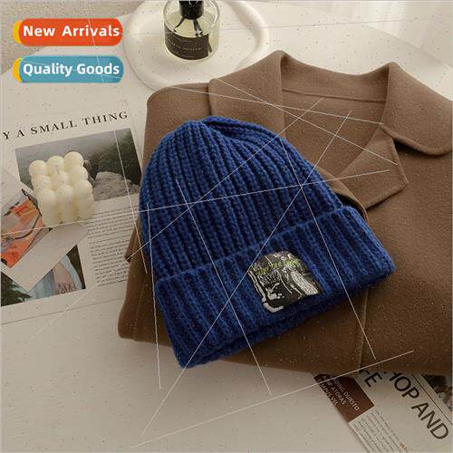 Big head circumference show face small patch woolen cap chil