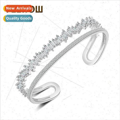 New simple opening women bracelet inlaid AAA zirconia
