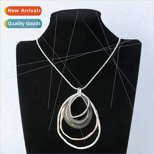 Metal pendant long women sweater chain teardrop shaped 百搭