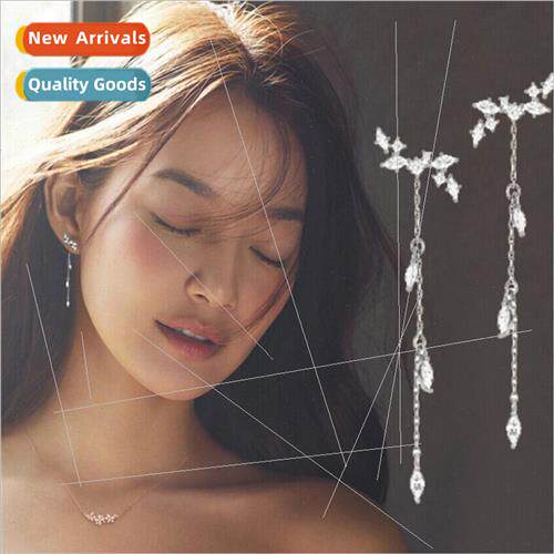 Korea new jewelry Shin Miner leaf flower tassel earrings Kor