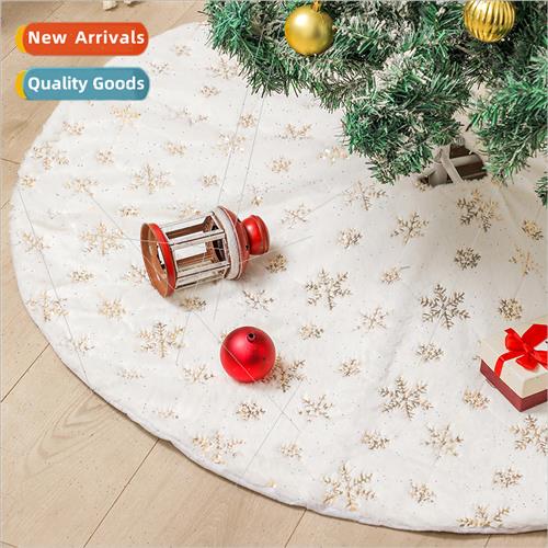 Christmas decorations new round apron short plush snowflake