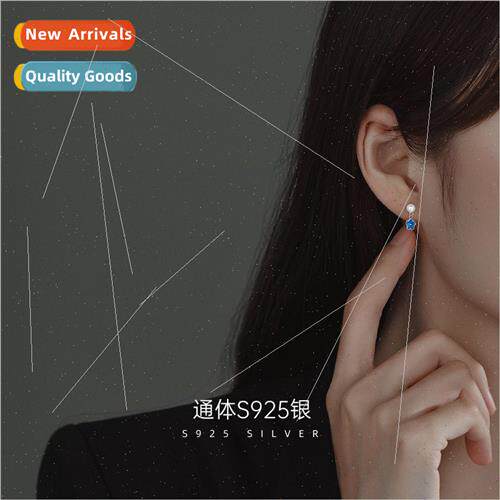 S925 silver flower earrings female 2022 new wave bead earrin