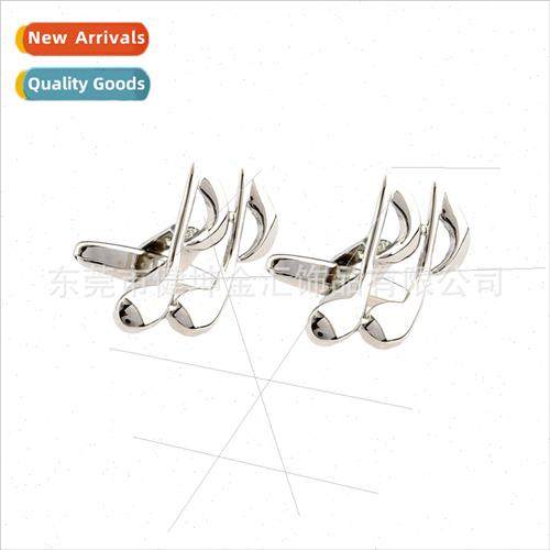 3D Note Symbol Shape Music Men Metal Cufflinks French Shirt