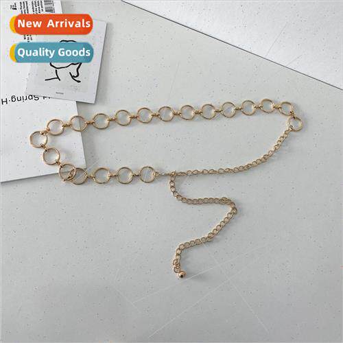 Waist Chain Women Thin Belt mple Hundred Dress Metal Round n