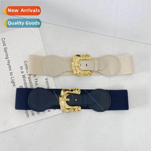 Women Hundred pin buckle hook belt gold buckle lace up body