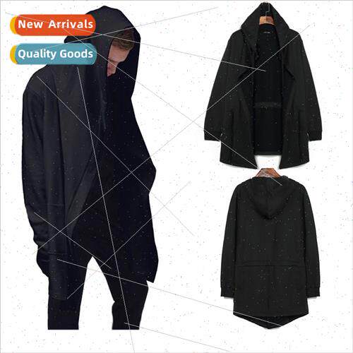 2022 fall men medium-length cape wizard cape tide men hooded