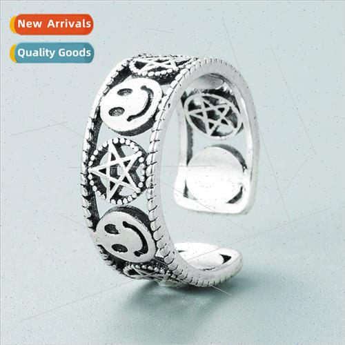 Vintage alloy silver-plated letters village leaf star smiley
