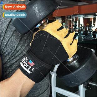 Weightlifting Gloves Wrist Wrap Gloves Half Finger Men Sport
