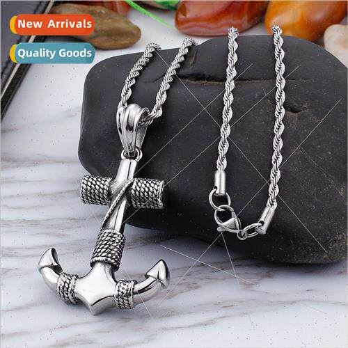 Europe Navy Aged Anchor Pendant Necklace Accessories Men Nec