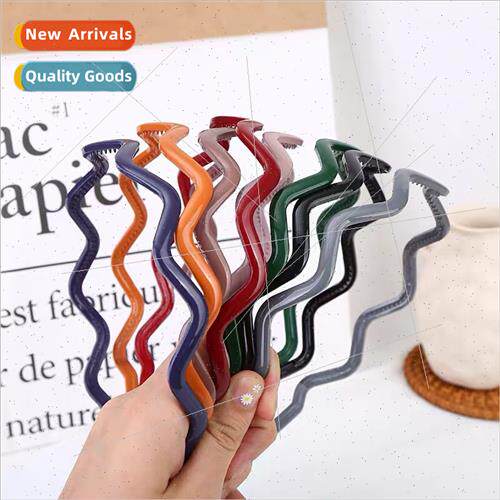 Korea colorful wavy hair bands teeth teenage girl wash face