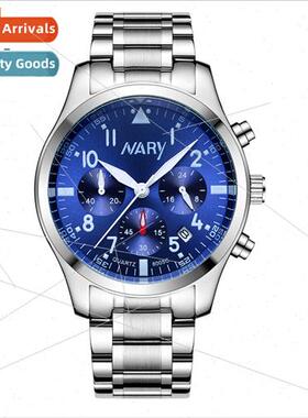 Men Business 3-Eye 6-Hand minous Waterproof Quartz Watch