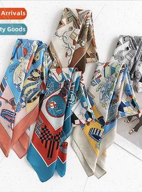 Europe Uned States set simulation silk scarf English letters