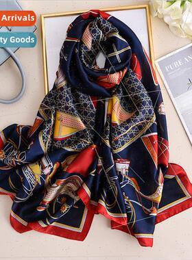 Spring Autumn new thick scarf summer seaside sunscreen silk