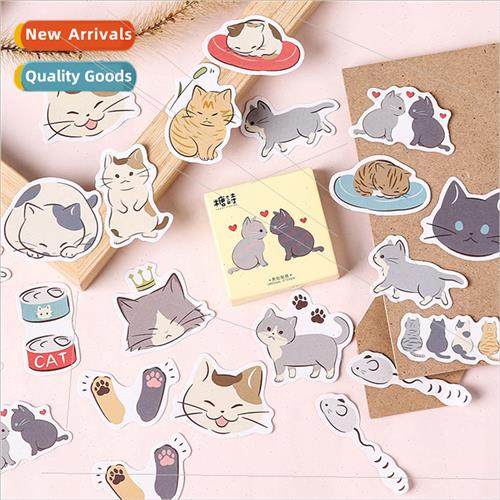 Boxed Stickers 45pcs in Jerk Cat Diary Washi Stickers Creati