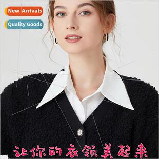 Whe striped false collar children fake collar sweater shirt