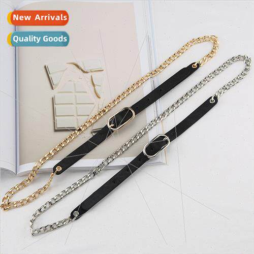Men women hip-hop metal chain thin belt fashion dress jeans