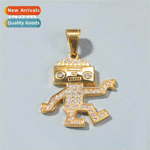 Tanium Steel Hip Hop Necklace Colorfast Vintage Ram Horn Sku