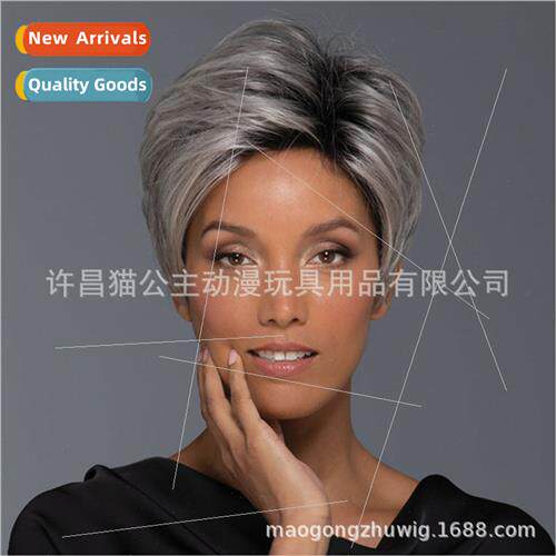 Europe Fashion Women Whe Wigs Fluffy Dyed Deep Rooted Short