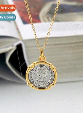 925 silver Ancient Greek Vintage Portra Necklace che Aged Pl