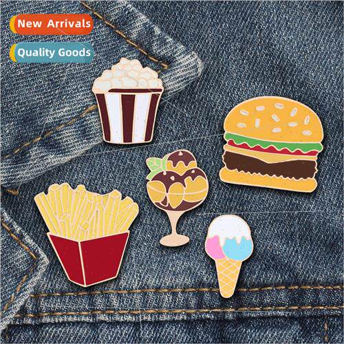 Fun Burgerburger Popcorn Corsage Ice Cream Food Alloy Oil Dr