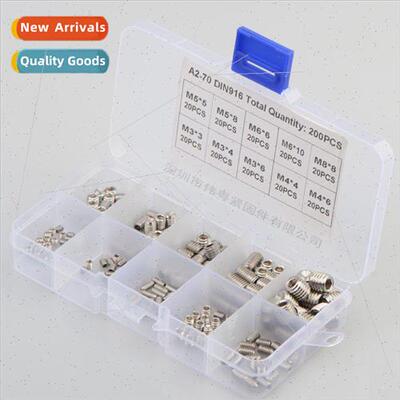 200pcs Stainless 304 DIN916 Hexagon Socket Headless Set Scre