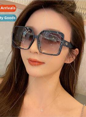 2024 new Korean large square frame show face small sunglasse