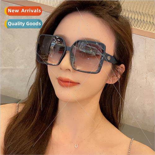 2024 new Korean large square frame show face small sunglasse