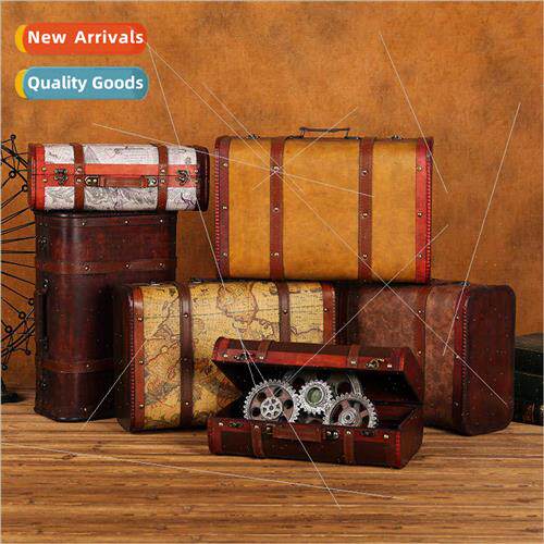 Europe retro wooden sucase antique decorations storage boxes
