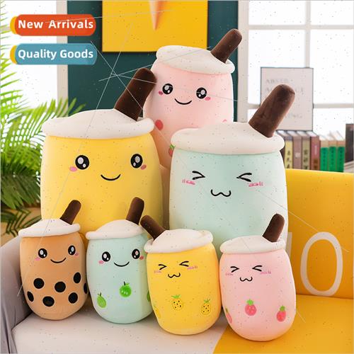 New milk tea cup plush toys 2023 creative cylinder pillow si