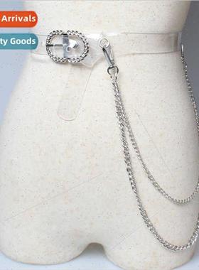 Double chain belt Men women bouncing earth cool punk transpa