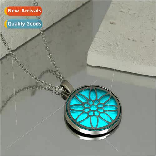 Europe accessories flowers bloom luminous round pendant neck