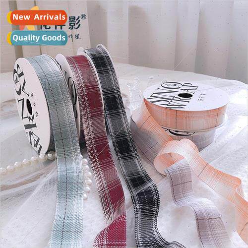 new ribbon ribbon bow material England grid cloth belt flowe