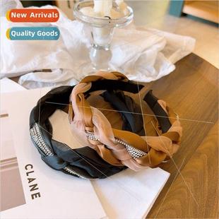 Korean Korean anchor organza handmade twist rhinestone high