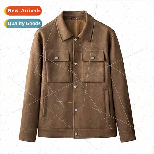 Men high-grade  suede jacket 2023 spring fall thin casual la