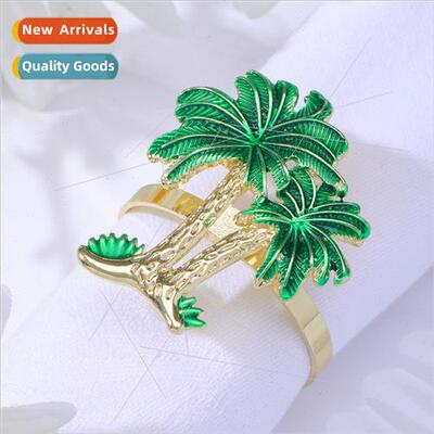 Western Restaurant Hawaiian Coconut Tree Napkin Ring Metal N
