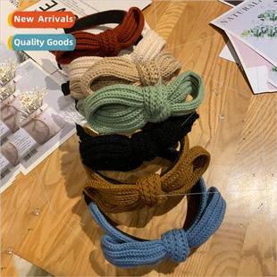 wide pres female out headband side bow wool Korea bands Hair