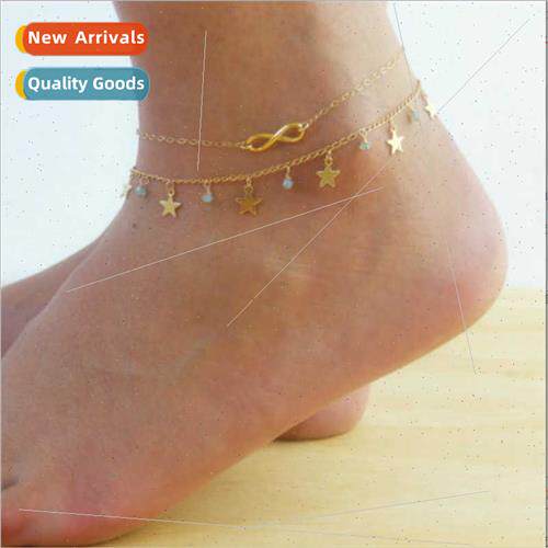Fashion Bohemian Vintage Women Ankle Jewellery Double Layer