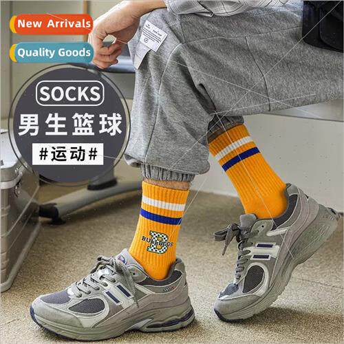 Socks men cotton mid-calf socks fall thin anti-odor sports b
