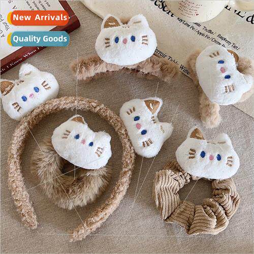 Cute plush cat scratch clip number shark clip back head plat