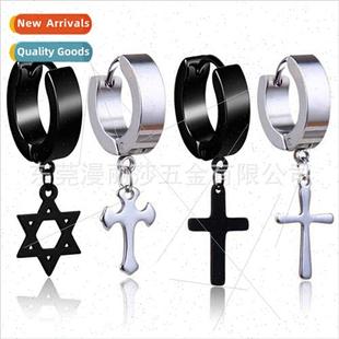 ear buckle punk allergenic steel cross tanium Non fashion