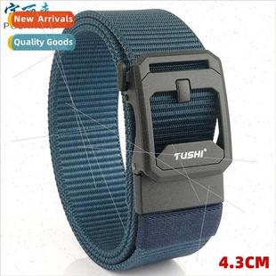 4.3CM alloy metal buckle nylon canvas belt belt men pants wh