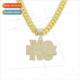 Full Diamond Necklace Hip Fashi Pendant Hop Europe Letter