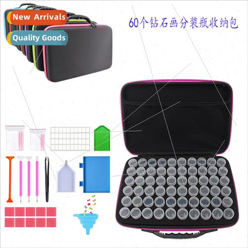 60 Bottles Round Bottle Storage Box Plastic Jewelry Storage