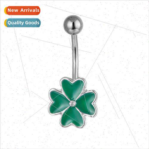 New Fashion Piercing Jewelry Drip Oil Clover Navette Ring Na