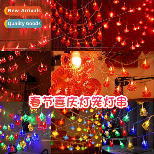 New Year festive red lanterns Chinese knot lucky string ligh