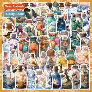 50 World in a Bottle Stickers Dreamy Colorful Graffi Decorat