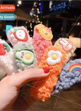 Korea ins hairpin super fairy lamb wool clip Mori girl hairp