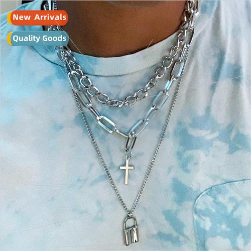 Europe Punk Hip Hop Trend Women Multi-Layer Necklace Alloy P